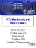 WTO Membership and Market Access PowerPoint PPT Presentation