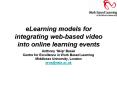 eLearning models for integrating webbased video into online learning events PowerPoint PPT Presentation