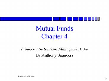 Mutual Funds Chapter 4