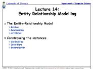 Lecture 14: Entity Relationship Modelling