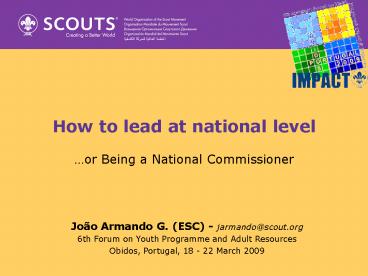 How to lead at national level