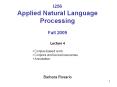 I256%20Applied%20Natural%20Language%20Processing%20Fall%202009 PowerPoint PPT Presentation