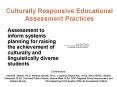 Culturally Responsive Educational Assessment Practices PowerPoint PPT Presentation
