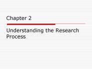 Chapter 2 Understanding the Research Process