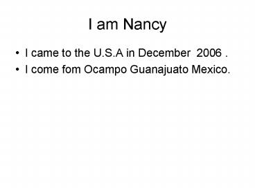 I am Nancy