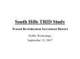 South Hills TRID Study Transit Revitalization Investment District PowerPoint PPT Presentation