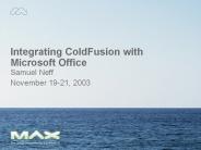 Integrating ColdFusion with Microsoft Office