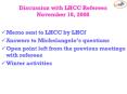 Discussion with LHCC Referees November 18, 2008 PowerPoint PPT Presentation