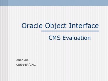 Oracle Object Interface
