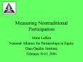 Measuring Nontraditional Participation PowerPoint PPT Presentation