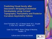 Predicting Visual Acuity after Descemet