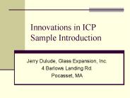 Innovations in ICP Sample Introduction