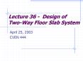 Lecture 36 Design of TwoWay Floor Slab System PowerPoint PPT Presentation