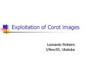 Exploitation of Corot images