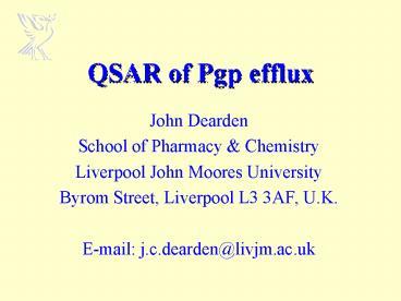 QSAR of Pgp efflux