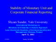 Stability of Monetary Unit and Corporate Financial Reporting PowerPoint PPT Presentation