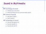 Sound in Multimedia
