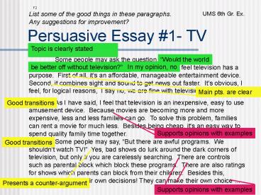 Persuasive Essay