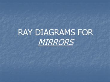 RAY DIAGRAMS FOR MIRRORS