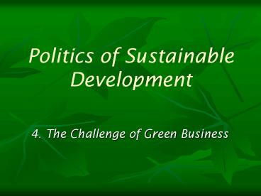 4' The Challenge of Green Business