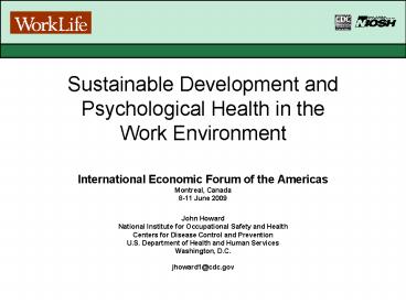 Sustainable Development and Psychological Health in the Work Environment