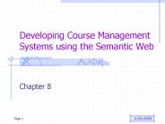 Developing Course Management Systems using the Semantic Web