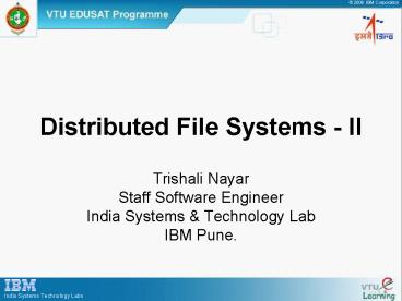 Distributed File Systems II