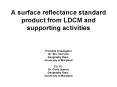 A surface reflectance standard product from LDCM and supporting activities PowerPoint PPT Presentation