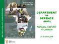 DEPARTMENT OF DEFENCE (DOD) ANNUAL REPORT FY 2008/09  27 October 2009 PowerPoint PPT Presentation