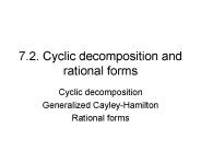 7'2' Cyclic decomposition and rational forms