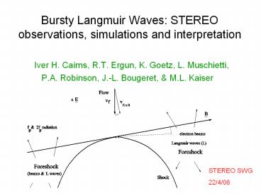 Bursty Langmuir Waves: STEREO observations, simulations and interpretation