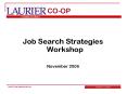 Job Search Strategies Workshop PowerPoint PPT Presentation
