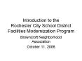 Introduction to the Rochester City School District Facilities Modernization Program PowerPoint PPT Presentation