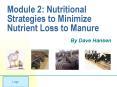 Module 2: Nutritional Strategies to Minimize Nutrient Loss to Manure PowerPoint PPT Presentation