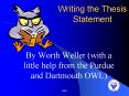 Writing the Thesis Statement PowerPoint PPT Presentation