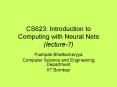 CS623: Introduction to Computing with Neural Nets (lecture-7) PowerPoint PPT Presentation