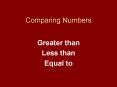 Comparing Numbers PowerPoint PPT Presentation