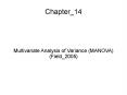 Multivariate Analysis of Variance MANOVA PowerPoint PPT Presentation