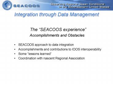 Integration through Data Management