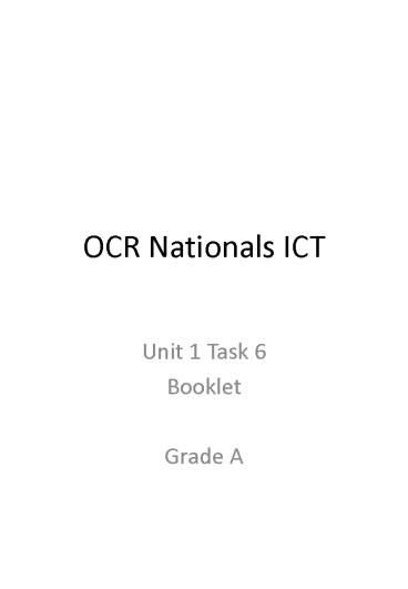 OCR Nationals ICT