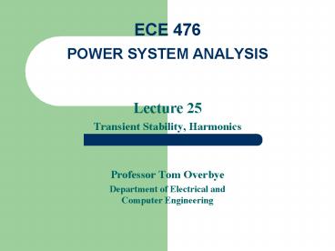 Transient Stability, Harmonics