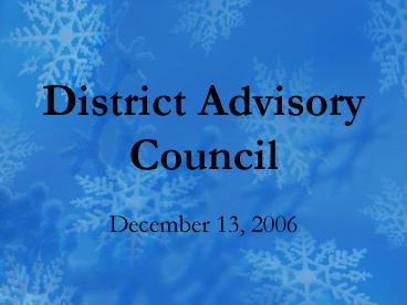 District Advisory Council