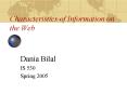 Characteristics of Information on the Web PowerPoint PPT Presentation