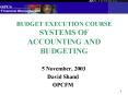 BUDGET EXECUTION COURSE SYSTEMS OF ACCOUNTING AND BUDGETING PowerPoint PPT Presentation