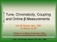 Tune, Chromaticity, Coupling and Online b Measurements PowerPoint PPT Presentation