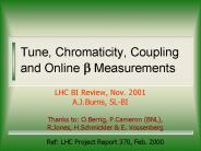 Tune, Chromaticity, Coupling and Online b Measurements