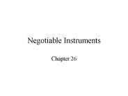 Negotiable Instruments