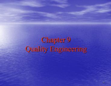 Chapter 9 Quality Engineering