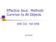 Effective Java: Methods Common to All Objects PowerPoint PPT Presentation