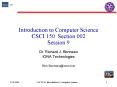 Introduction to Computer Science CSCI 150 Section 002 Session 9 PowerPoint PPT Presentation